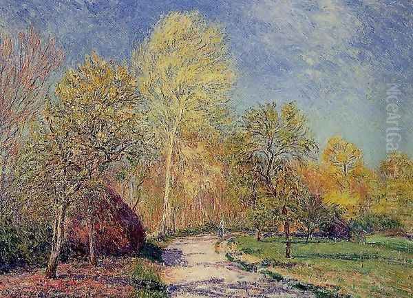 A May Morning in Moret Oil Painting by Alfred Sisley