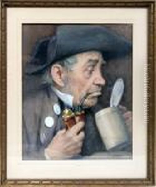 Having Stein Of Beer Oil Painting by Edward Henry Potthast