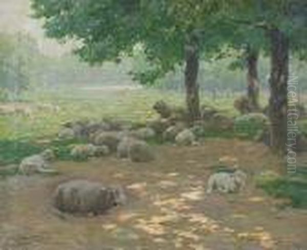 Sheep In Pasture Oil Painting by Edward Henry Potthast