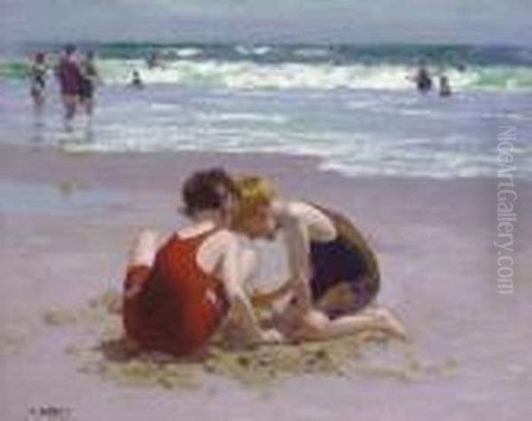 Beach Scene Oil Painting by Edward Henry Potthast