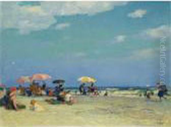 Beach Scene Oil Painting by Edward Henry Potthast