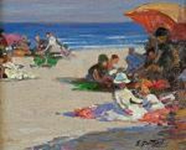 Beach Scene Oil Painting by Edward Henry Potthast