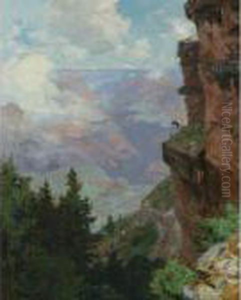 Bright Angel Trail, Grand Canyon Oil Painting by Edward Henry Potthast