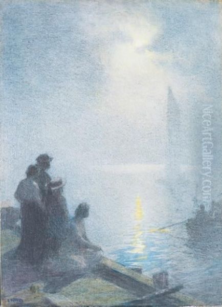 Moonlight Scene Oil Painting by Edward Henry Potthast