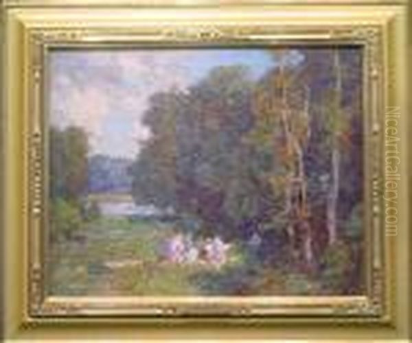 Picnic In The Woods Oil Painting by Edward Henry Potthast