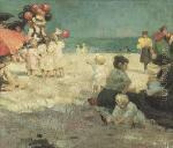 At The Beach Oil Painting by Edward Henry Potthast