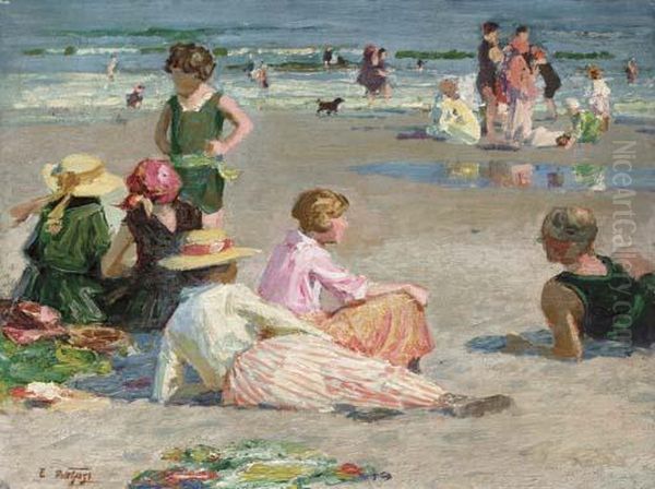 Manhattan Beach Oil Painting by Edward Henry Potthast