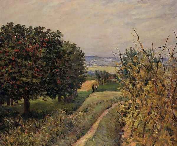 Among the Vines near Louveciennes Oil Painting by Alfred Sisley