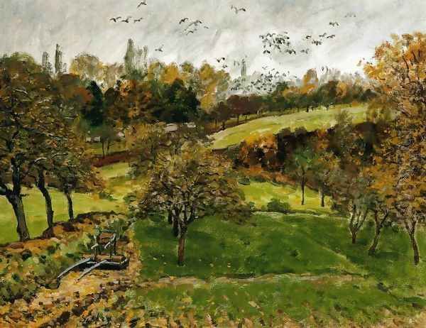 Autumn Landscape, Louveciennnes Oil Painting by Alfred Sisley