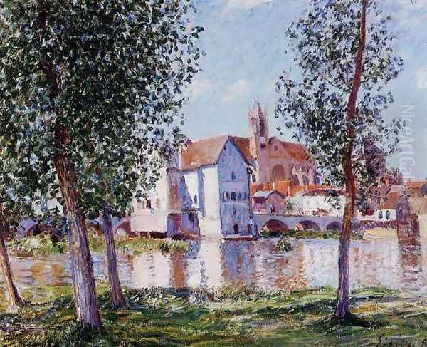 Moret Sur Loing In Morning Sun Oil Painting by Alfred Sisley