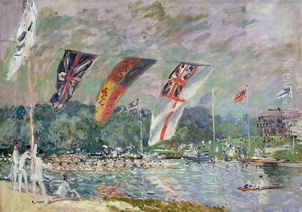 Regatta at Molesey, 1874 Oil Painting by Alfred Sisley