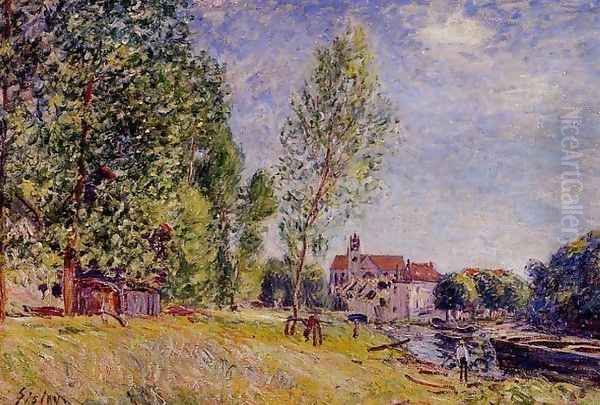 Matrats Boatyard Moret Sur Loing Oil Painting by Alfred Sisley