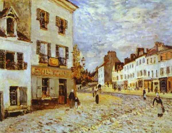 Market Place At Marly Oil Painting by Alfred Sisley