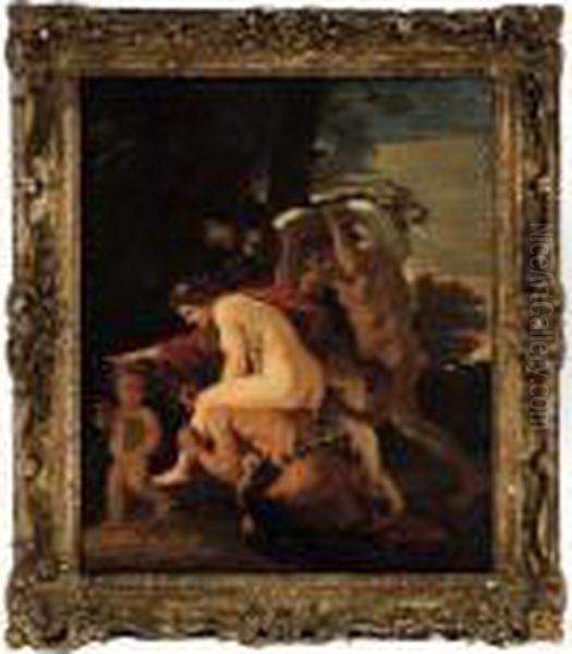 Satyr Carrying A Nymph Oil Painting by Nicolas Poussin