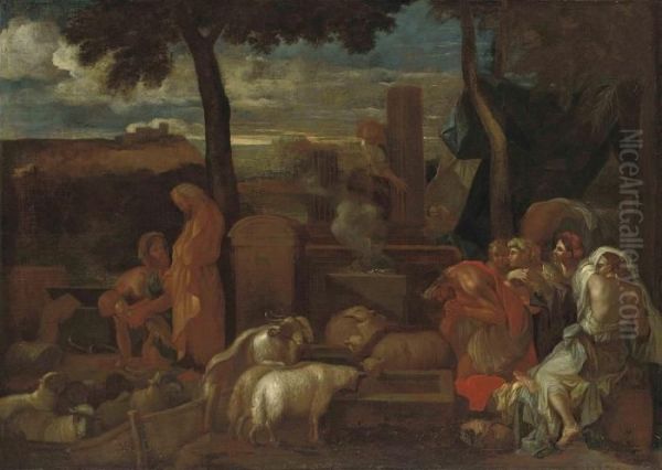 A Pagan Sacrifice Oil Painting by Nicolas Poussin