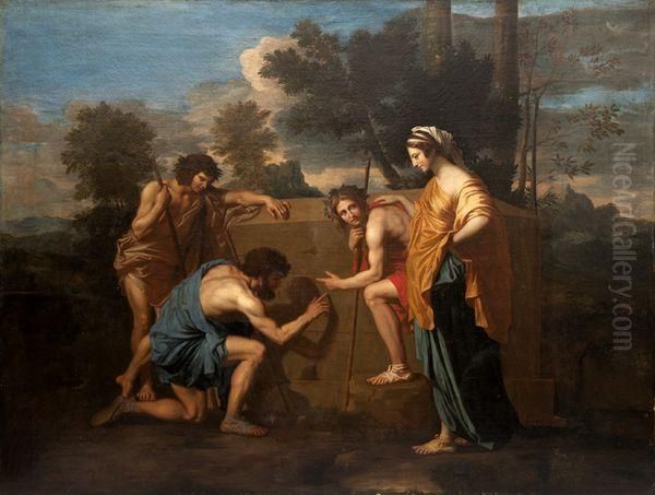 Et In Arcadia Ego. Oil Painting by Nicolas Poussin