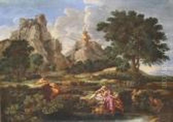 Landscape With Diogenes Oil Painting by Nicolas Poussin