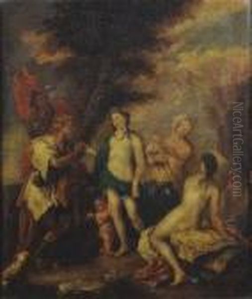 Diana, Juno And Actaeon by Nicolas Poussin