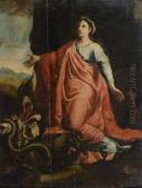 Sainte Marguerite Oil Painting by Nicolas Poussin