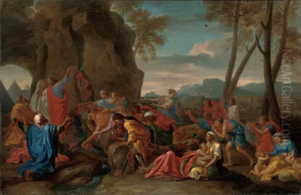 Moses Striking The Rock Oil Painting by Nicolas Poussin