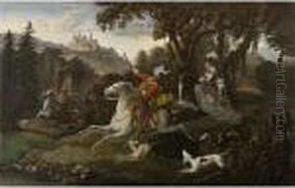 Scena Di Caccia Oil Painting by Nicolas Poussin