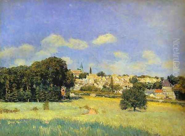 View Of Marly Le Roi Sunshine Formerly View Of St Cloud Oil Painting by Alfred Sisley