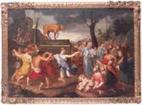 Adoracion Del Becerro De Oro Oil Painting by Nicolas Poussin