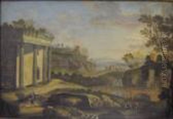 Arcadian Landscape Oil Painting by Nicolas Poussin