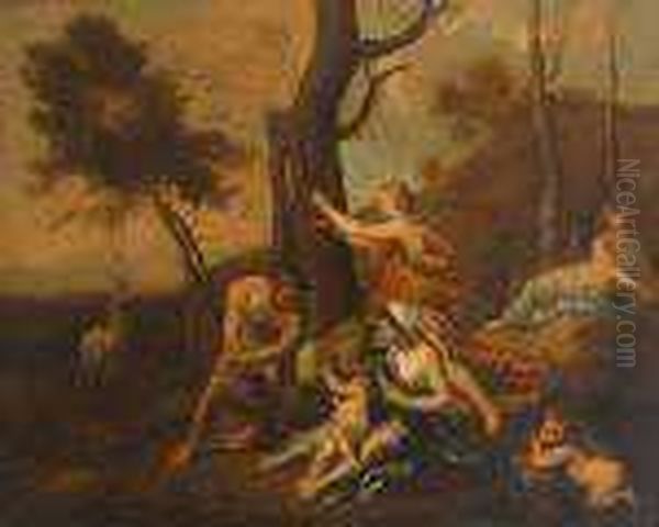 The Nurture Of Jupiter Oil Painting by Nicolas Poussin