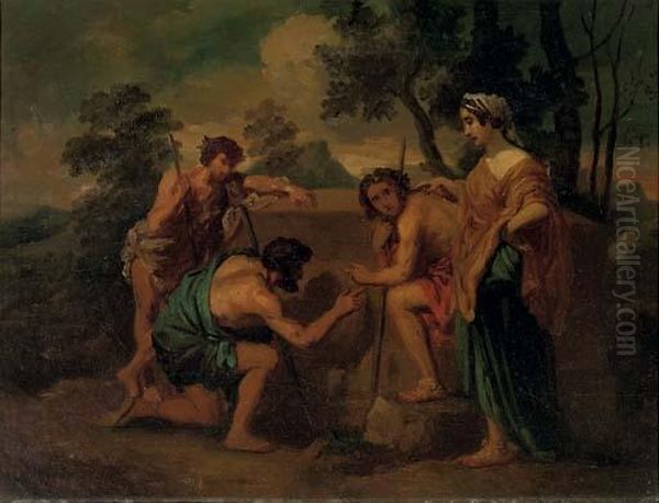 Et In Arcadia Ego Oil Painting by Nicolas Poussin