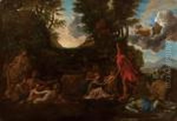 Nascita Di Bacco Oil Painting by Nicolas Poussin