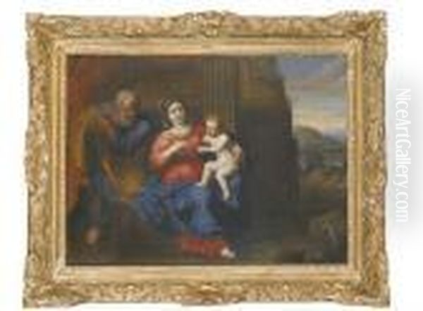 Sainte Famille Dans Un Paysage Oil Painting by Nicolas Poussin