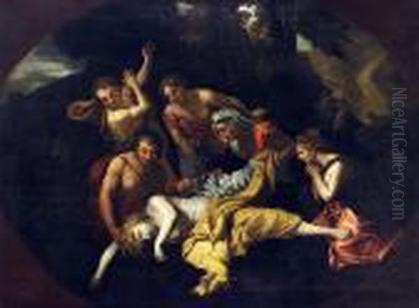 Tjanarna Finner Den Drunknade Drottning Zenobie Oil Painting by Nicolas Poussin