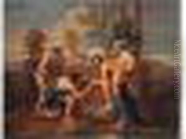 Et In Arcadia Ego Oil Painting by Nicolas Poussin