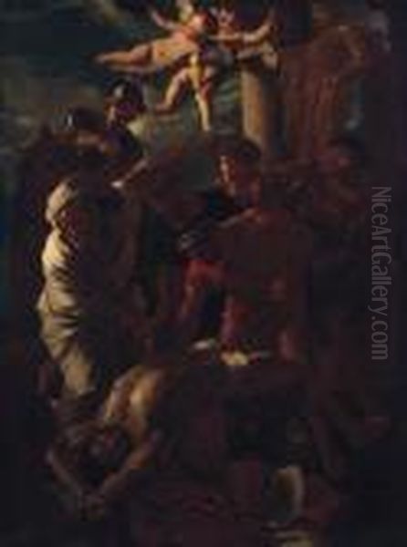 The Martyrdom Of Saint Erasmus Oil Painting by Nicolas Poussin