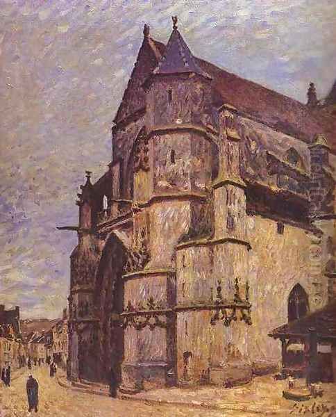 The Church At Moret Winter Oil Painting by Alfred Sisley