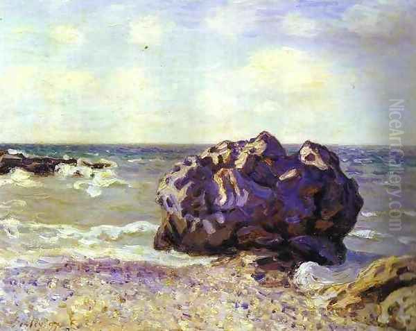 Langland Bay Storrs Rock Morning Oil Painting by Alfred Sisley