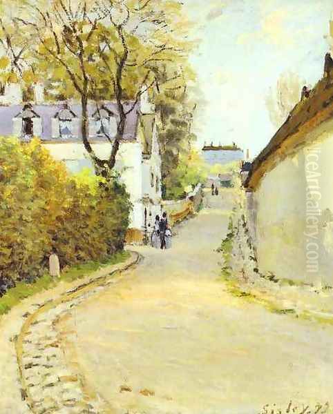 Rue De La Princesse Louveciennes Formerly Street In Ville DAvray Oil Painting by Alfred Sisley