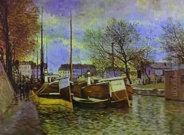 The St Martin Canal In Paris Oil Painting by Alfred Sisley