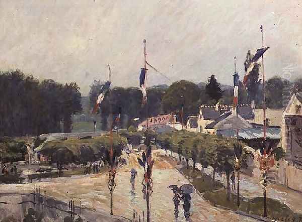 Fourteenth of July at Marly-le-Roi, 1875 Oil Painting by Alfred Sisley