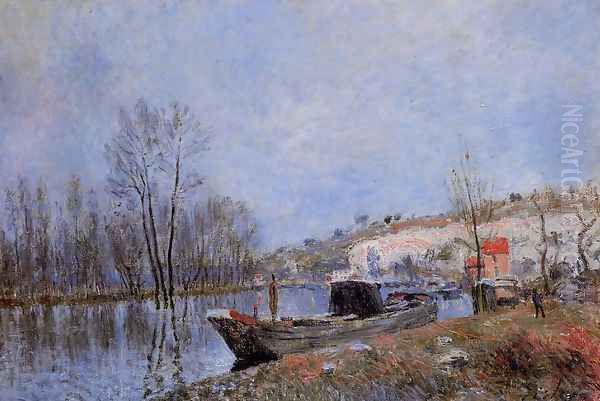 Banks of the Loing towards Moret Oil Painting by Alfred Sisley