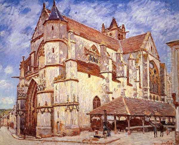 The Church at Moret, Evening, 1894 Oil Painting by Alfred Sisley