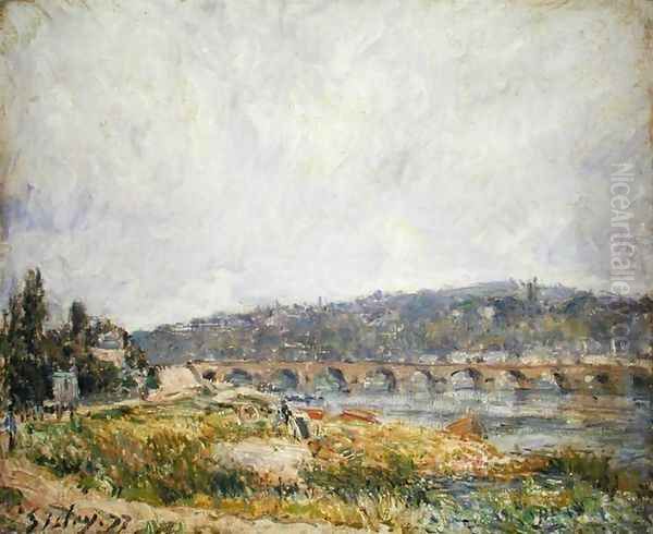 Bridge at Sevres, 1877 Oil Painting by Alfred Sisley