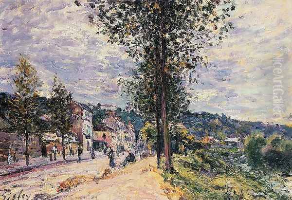 Street Entering the Village Oil Painting by Alfred Sisley