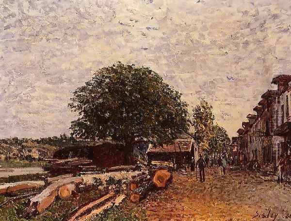 Construction Site at Saint-Mammes Oil Painting by Alfred Sisley