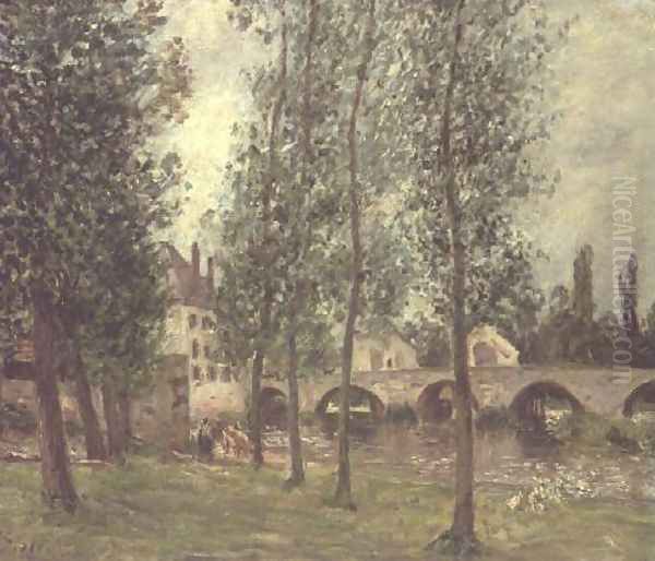 The Bridge at Moret, 1888 Oil Painting by Alfred Sisley