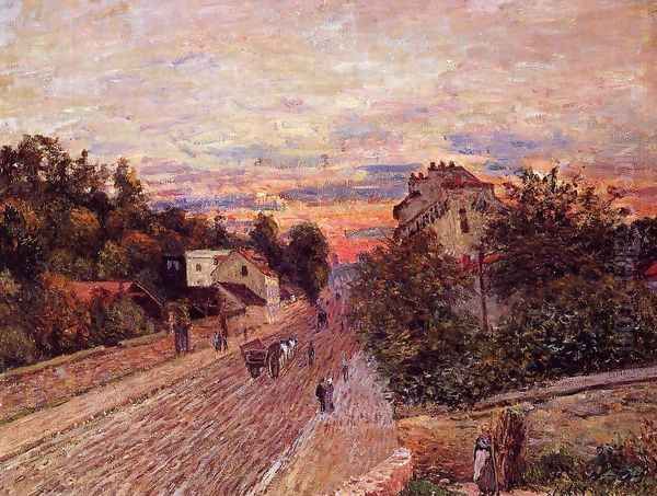 Sunset at Port-Marly Oil Painting by Alfred Sisley