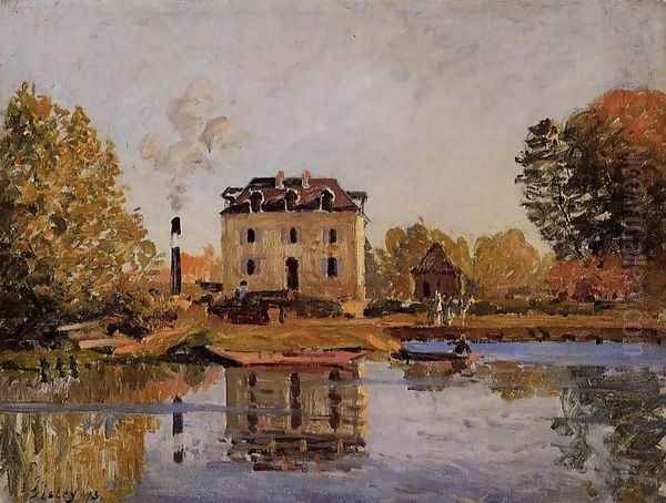 Factory in the Flood, Bougival Oil Painting by Alfred Sisley