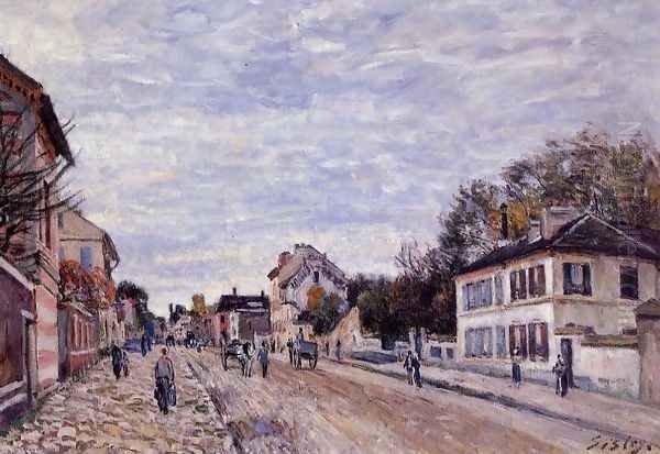 Street Scene in Marly Oil Painting by Alfred Sisley