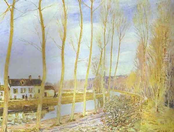 The Canal Du Loing At Moret Oil Painting by Alfred Sisley